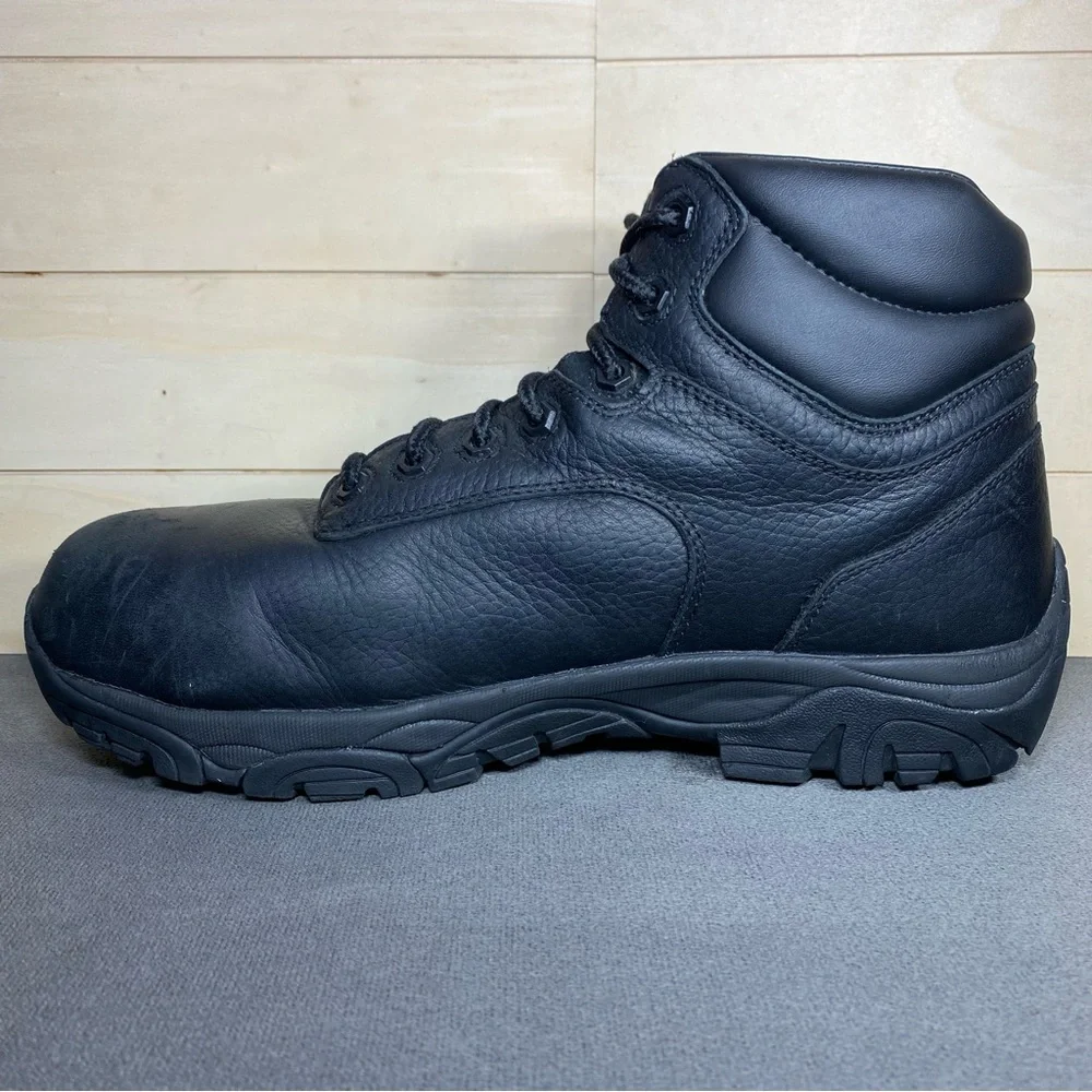 Iron Age Trencher Work Boots Men's Size 9.5 Shoes M Black Leather Composite Toe